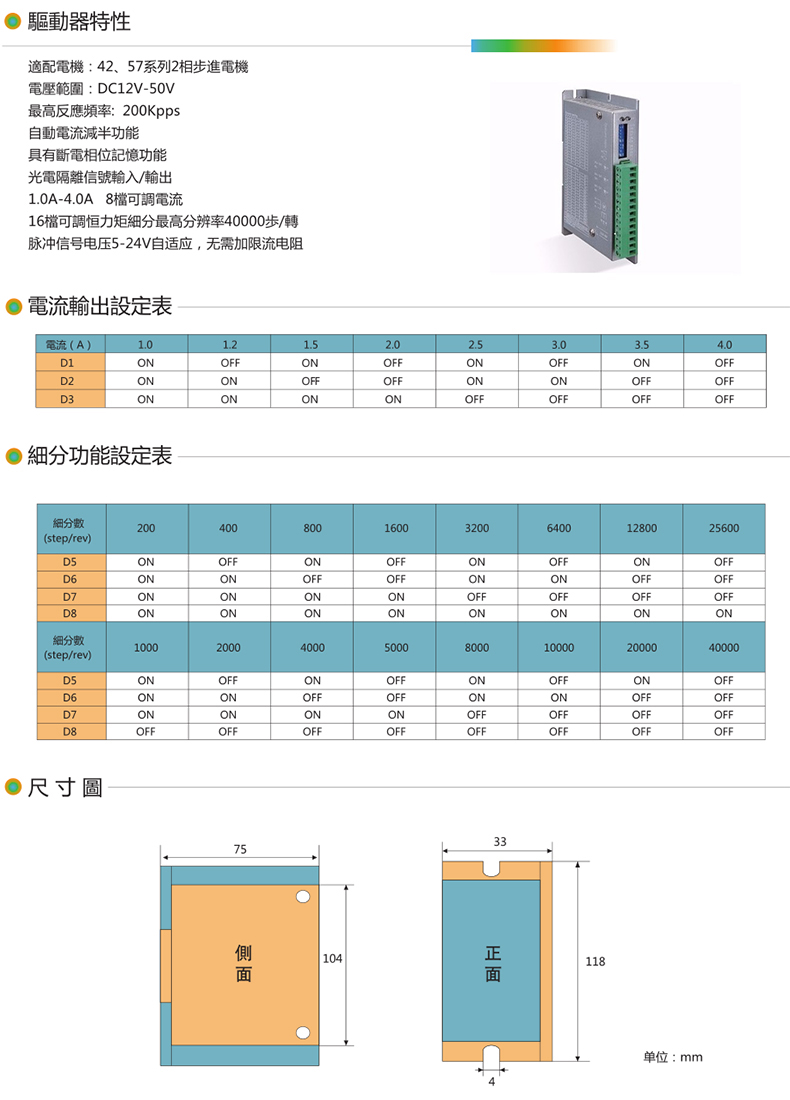 57步進(jìn)驅(qū)動器2相DA4240