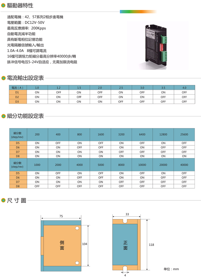 42、57步進驅(qū)動器2相