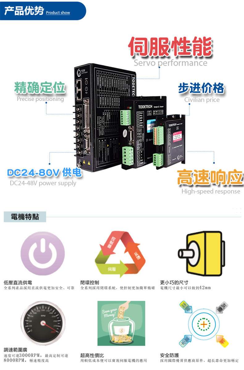 低壓直流伺服電機(jī)產(chǎn)品優(yōu)勢(shì)與特點(diǎn)